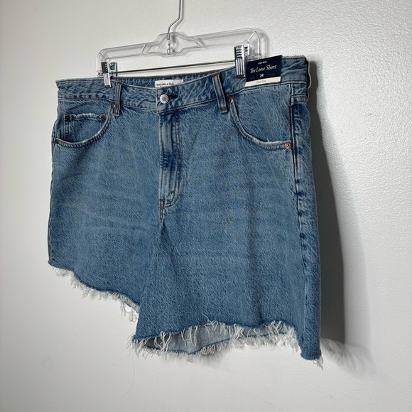 Abercrombie & Fitch The Loose Short Curve Love High Rise Women’s 34 Blue Jean - Picture 3 of 10